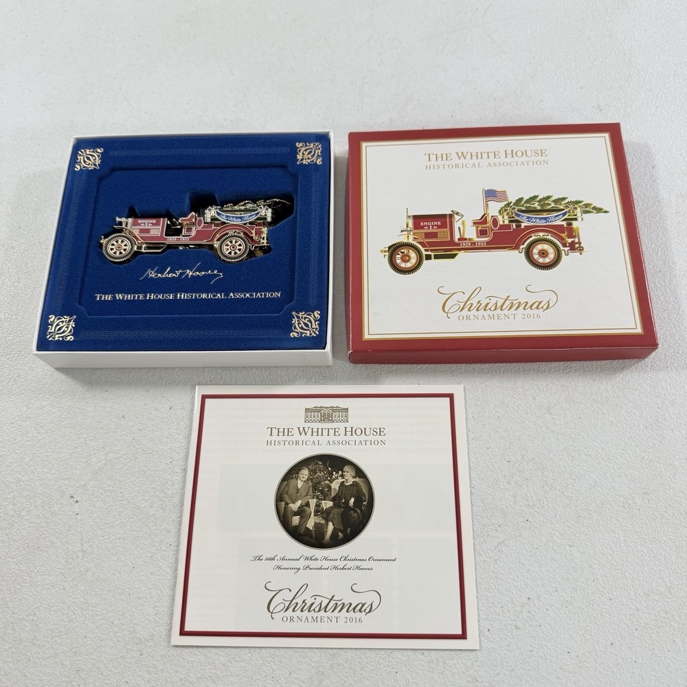 The White House Historical Assoc. Firetruck Christmas Ornament 2016 Hoover